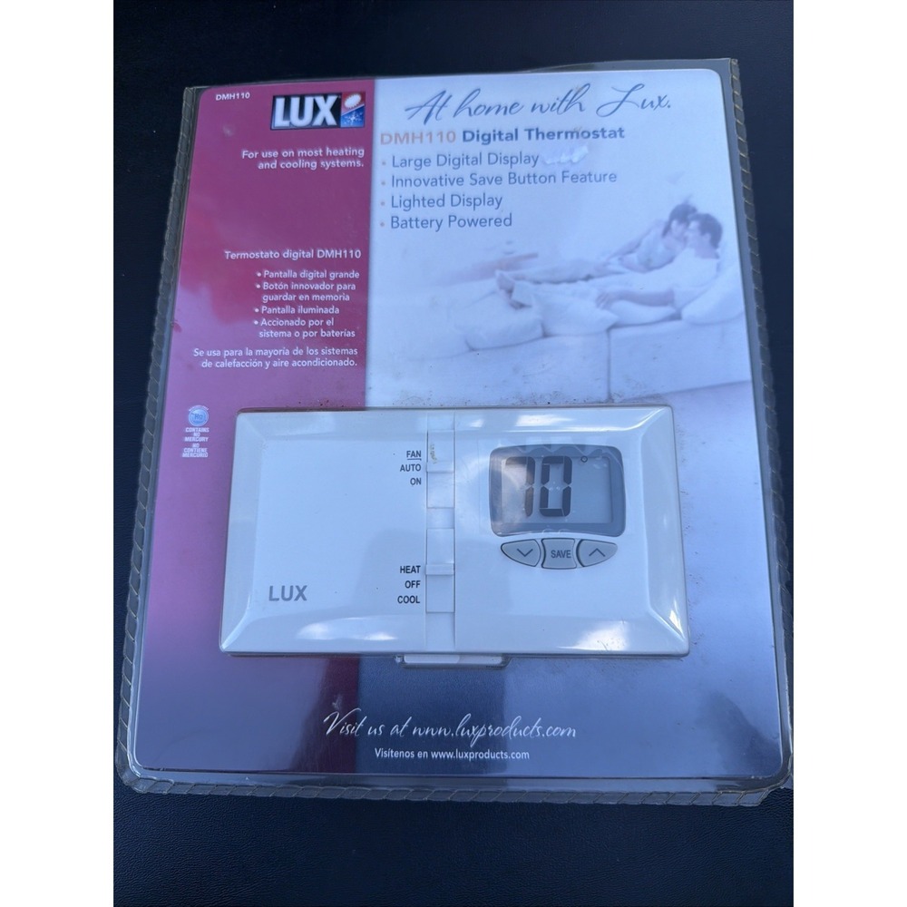 Lux Digital Thermostat Model DMH110 Digital Display Brand New Sealed